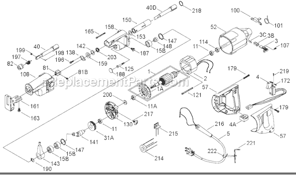 Page A Diagram and Parts List for 738 Type 2 Porter Cable Reciprocating Saw